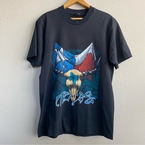 Vintage 1992 Texas Longhorn Skull Flag Tourist T-Shirt